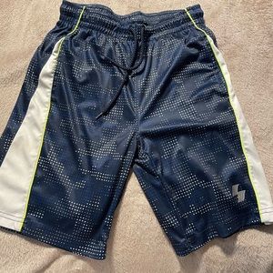 Place sports- blue green and white shorts- boys M 7/8